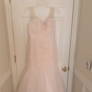 Ivory / blush David Bridal Dress